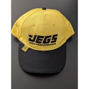 JEGS High Performance Hat Black Neone Yellow Strap‎ back OSFM